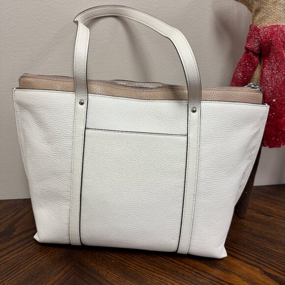Coach May Tote Bag NEW Cream and Beige with Silver hardware - Picture 6 of 15